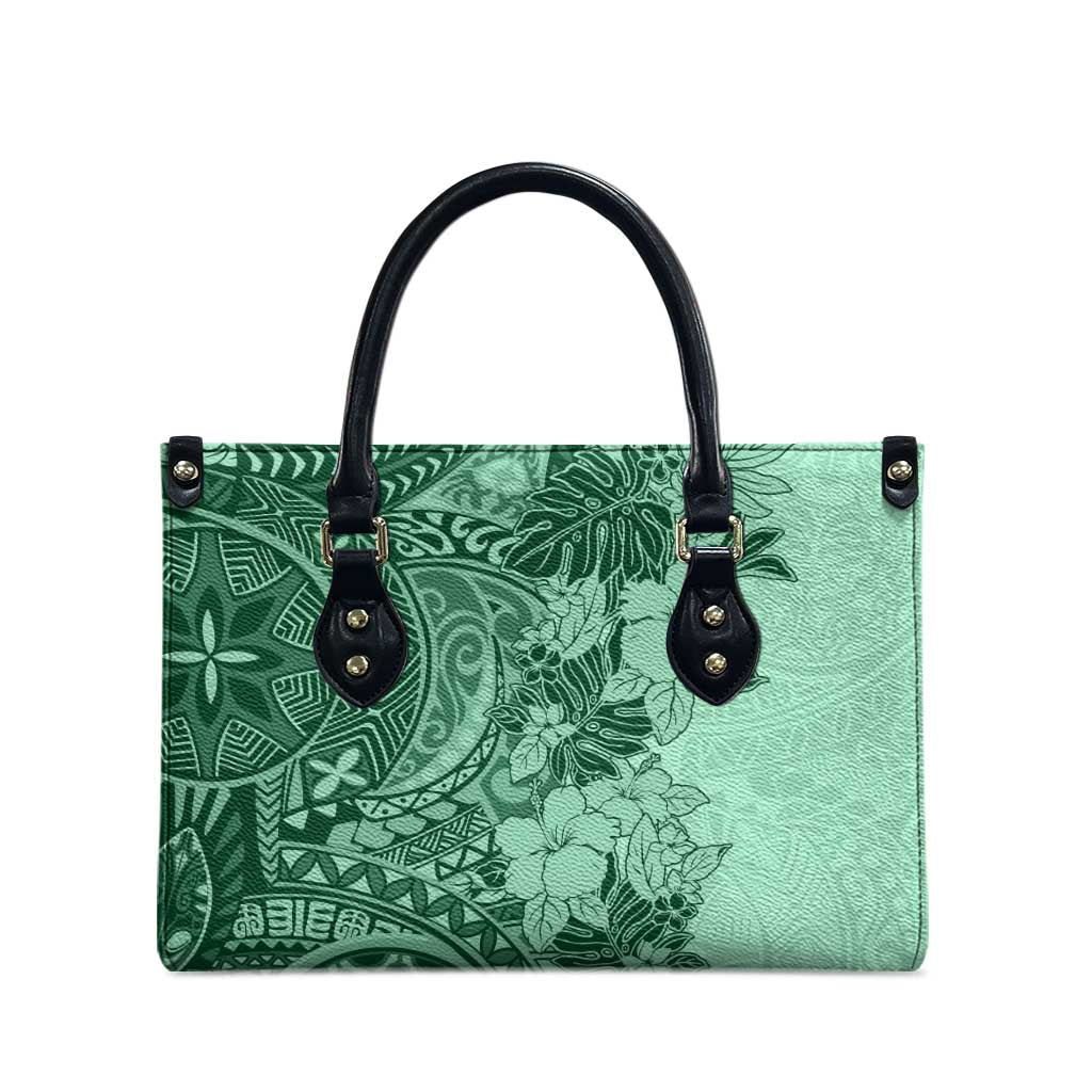 Polynesia Leather Bag Hibiscus Hawaiian Tribal Tattoo Retro Green LT9 - Polynesian Pride