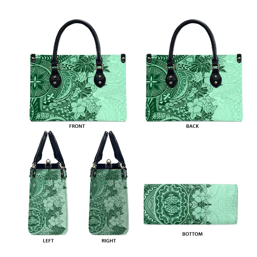 Polynesia Leather Bag Hibiscus Hawaiian Tribal Tattoo Retro Green LT9 - Polynesian Pride