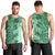 Polynesia Men Tank Top Hibiscus and Hawaiian Tribal Tattoo Retro Style Green Color LT9 - Polynesian Pride