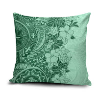 Polynesia Pillow Cover Hibiscus Hawaiian Tribal Tattoo Retro Green LT9 Green - Polynesian Pride