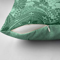 Polynesia Pillow Cover Hibiscus Hawaiian Tribal Tattoo Retro Green LT9 - Polynesian Pride