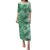 Polynesia Puletasi Hibiscus and Hawaiian Tribal Tattoo Retro Style Green Color LT9 Long Dress Green - Polynesian Pride