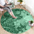 Polynesia Round Carpet Hibiscus and Hawaiian Tribal Tattoo Retro Style Green Color LT9 - Polynesian Pride