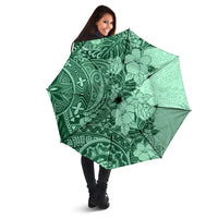 Polynesia Umbrella Hibiscus Hawaiian Tribal Tattoo Retro Green LT9 - Polynesian Pride