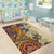 Polynesia Area Rug Hibiscus and Hawaiian Tribal Tattoo Retro Style Tan Color LT9 - Polynesian Pride