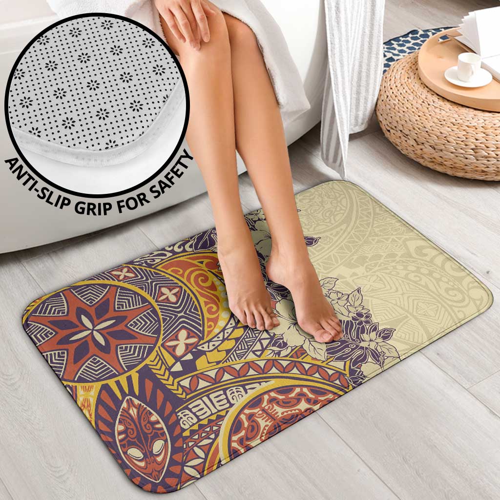 Polynesia Bathroom Set Hibiscus Hawaiian Tribal Tattoo Retro Tan LT9 - Polynesian Pride
