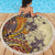 Polynesia Beach Blanket Hibiscus and Hawaiian Tribal Tattoo Retro Style Tan Color LT9 - Polynesian Pride