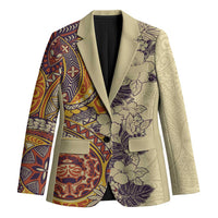 Polynesia Blazer Hibiscus Hawaiian Tribal Tattoo Retro Tan LT9 Unisex Tan - Polynesian Pride