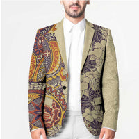Polynesia Blazer Hibiscus Hawaiian Tribal Tattoo Retro Tan LT9 - Polynesian Pride