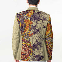 Polynesia Blazer Hibiscus Hawaiian Tribal Tattoo Retro Tan LT9 - Polynesian Pride