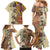 Polynesia Family Matching Mermaid Dress and Hawaiian Shirt Hibiscus and Hawaiian Tribal Tattoo Retro Style Tan Color LT9 - Polynesian Pride