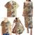 Polynesia Family Matching Puletasi Dress and Hawaiian Shirt Hibiscus and Hawaiian Tribal Tattoo Retro Style Tan Color LT9 - Polynesian Pride