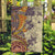 Polynesia Garden Flag Hibiscus and Hawaiian Tribal Tattoo Retro Style Tan Color LT9 Garden Flag Tan - Polynesian Pride