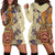 Polynesia Hoodie Dress Hibiscus and Hawaiian Tribal Tattoo Retro Style Tan Color LT9 - Polynesian Pride