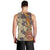 Polynesia Men Tank Top Hibiscus and Hawaiian Tribal Tattoo Retro Style Tan Color LT9 - Polynesian Pride