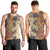 Polynesia Men Tank Top Hibiscus and Hawaiian Tribal Tattoo Retro Style Tan Color LT9 - Polynesian Pride