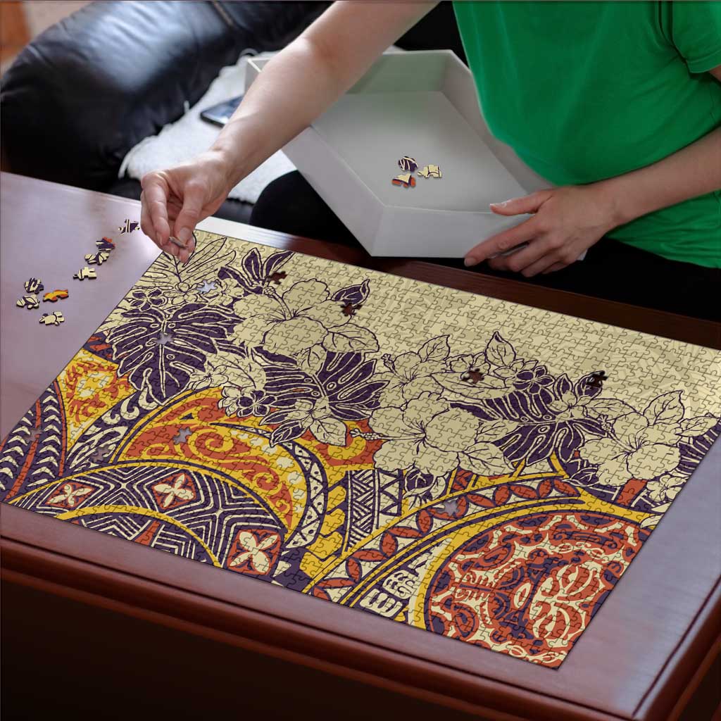Polynesia Puzzle Hibiscus Hawaiian Tribal Tattoo Retro Tan LT9 - Polynesian Pride