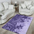 Polynesia Area Rug Hibiscus and Hawaiian Tribal Tattoo Retro Style Violet Color LT9 - Polynesian Pride