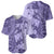 Polynesia Baseball Jersey Hibiscus and Hawaiian Tribal Tattoo Retro Style Violet Color LT9 - Polynesian Pride