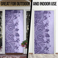 Polynesia Door Cover Hibiscus Hawaiian Tribal Tattoo Retro Violet LT9 - Polynesian Pride