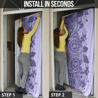 Polynesia Door Cover Hibiscus Hawaiian Tribal Tattoo Retro Violet LT9 - Polynesian Pride