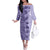 Polynesia Family Matching Off Shoulder Long Sleeve Dress and Hawaiian Shirt Hibiscus and Hawaiian Tribal Tattoo Retro Style Violet Color LT9 Mom's Dress Violet - Polynesian Pride