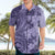 Polynesia Hawaiian Shirt Hibiscus and Hawaiian Tribal Tattoo Retro Style Violet Color LT9 - Polynesian Pride