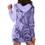 Polynesia Hoodie Dress Hibiscus and Hawaiian Tribal Tattoo Retro Style Violet Color LT9 - Polynesian Pride