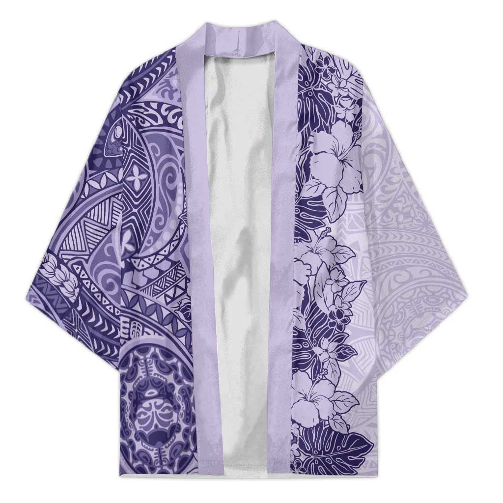 Polynesia Kimono Hibiscus Hawaiian Tribal Tattoo Retro Violet LT9 Unisex Violet - Polynesian Pride