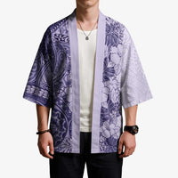 Polynesia Kimono Hibiscus Hawaiian Tribal Tattoo Retro Violet LT9 - Polynesian Pride