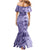 Polynesia Mermaid Dress Hibiscus and Hawaiian Tribal Tattoo Retro Style Violet Color LT9 - Polynesian Pride