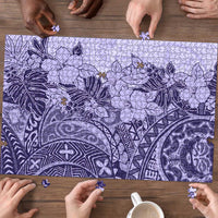 Polynesia Puzzle Hibiscus Hawaiian Tribal Tattoo Retro Violet LT9 - Polynesian Pride