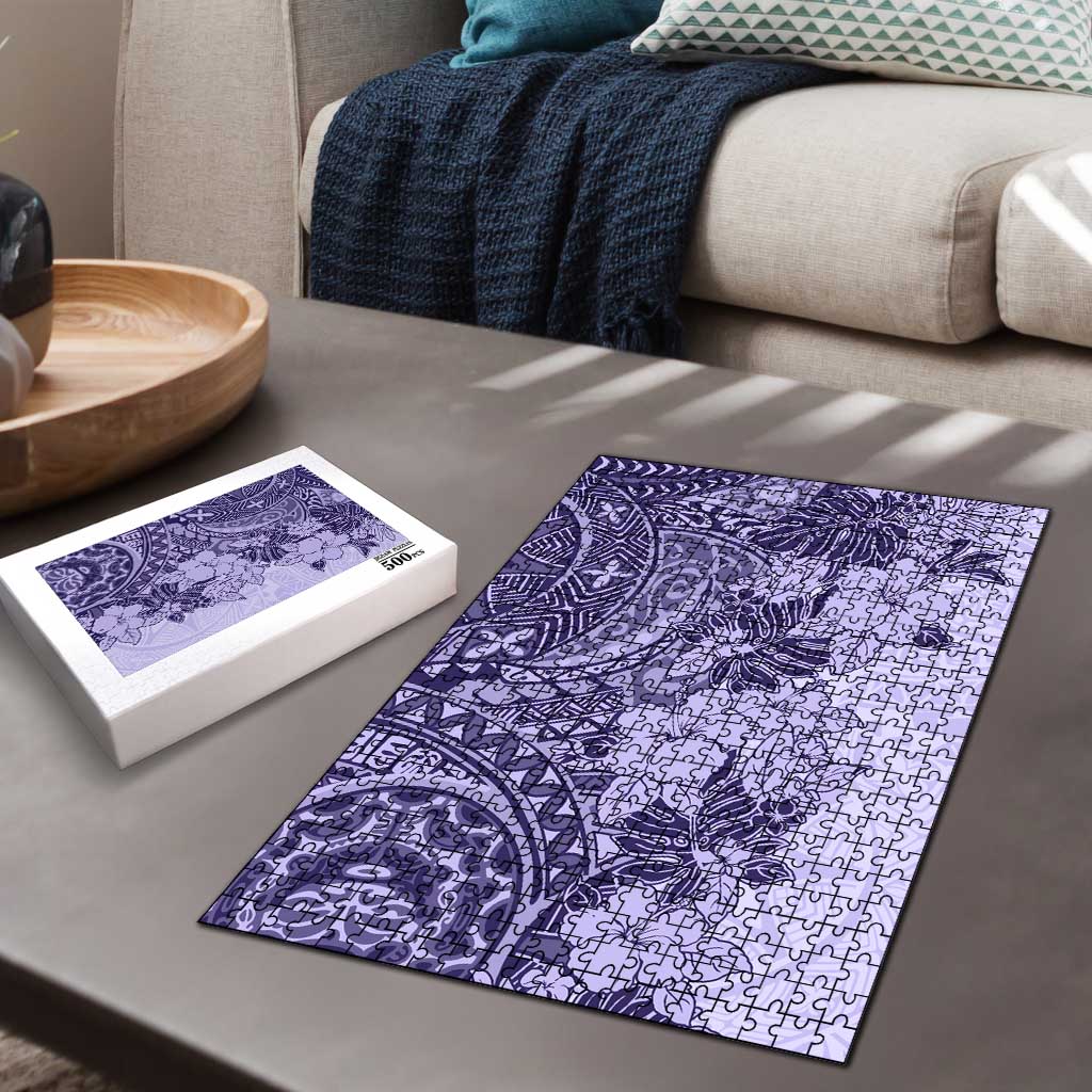 Polynesia Puzzle Hibiscus Hawaiian Tribal Tattoo Retro Violet LT9 - Polynesian Pride