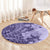 Polynesia Round Carpet Hibiscus and Hawaiian Tribal Tattoo Retro Style Violet Color LT9 - Polynesian Pride