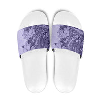 Polynesia Slide Sandals Hibiscus Hawaiian Tribal Tattoo Retro Violet LT9 Violet - Polynesian Pride