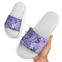 Polynesia Slide Sandals Hibiscus Hawaiian Tribal Tattoo Retro Violet LT9 - Polynesian Pride