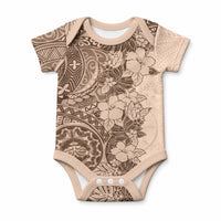 Polynesia Baby Onesie Hibiscus and Hawaiian Tribal Tattoo Retro Style Pink Pastel LT9 Pink Pastel - Polynesian Pride