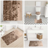 Polynesia Bathroom Set Hibiscus Hawaiian Tribal Tattoo Retro Pink Pastel LT9 - Polynesian Pride