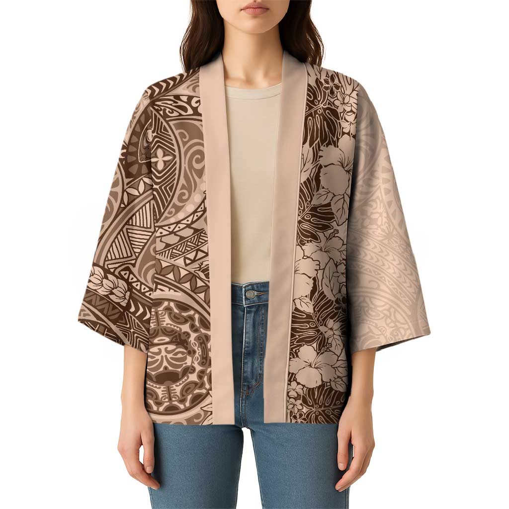 Polynesia Kimono Hibiscus Hawaiian Tribal Tattoo Retro Pink Pastel LT9 - Polynesian Pride
