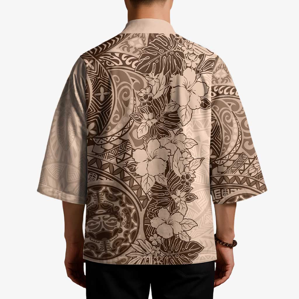 Polynesia Kimono Hibiscus Hawaiian Tribal Tattoo Retro Pink Pastel LT9 - Polynesian Pride