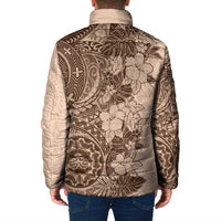 Polynesia Padded Jacket Hibiscus Hawaiian Tribal Tattoo Retro Pink Pastel LT9 - Polynesian Pride