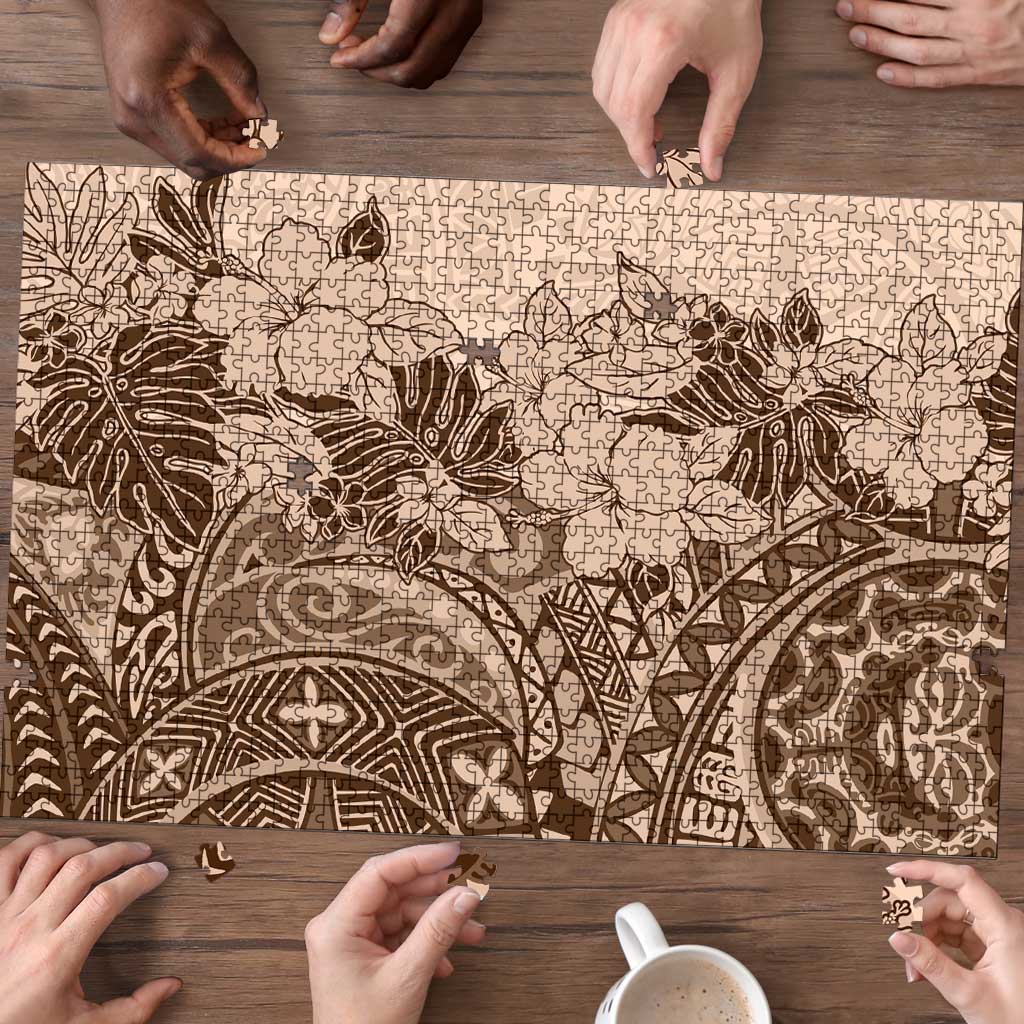 Polynesia Puzzle Hibiscus Hawaiian Tribal Tattoo Retro Pink Pastel LT9 - Polynesian Pride