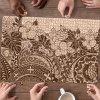 Polynesia Puzzle Hibiscus Hawaiian Tribal Tattoo Retro Pink Pastel LT9 - Polynesian Pride