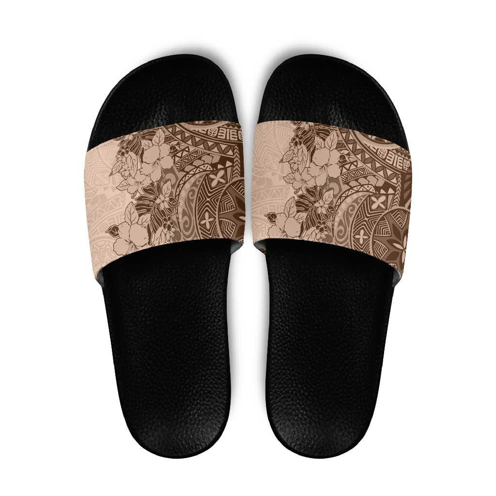 Polynesia Slide Sandals Hibiscus Hawaiian Tribal Tattoo Retro Pink Pastel LT9 Pink Pastel - Polynesian Pride
