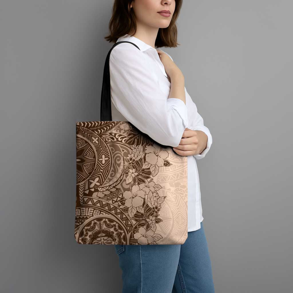 Polynesia Tote Bag Hibiscus Hawaiian Tribal Tattoo Retro Pink Pastel LT9 - Polynesian Pride