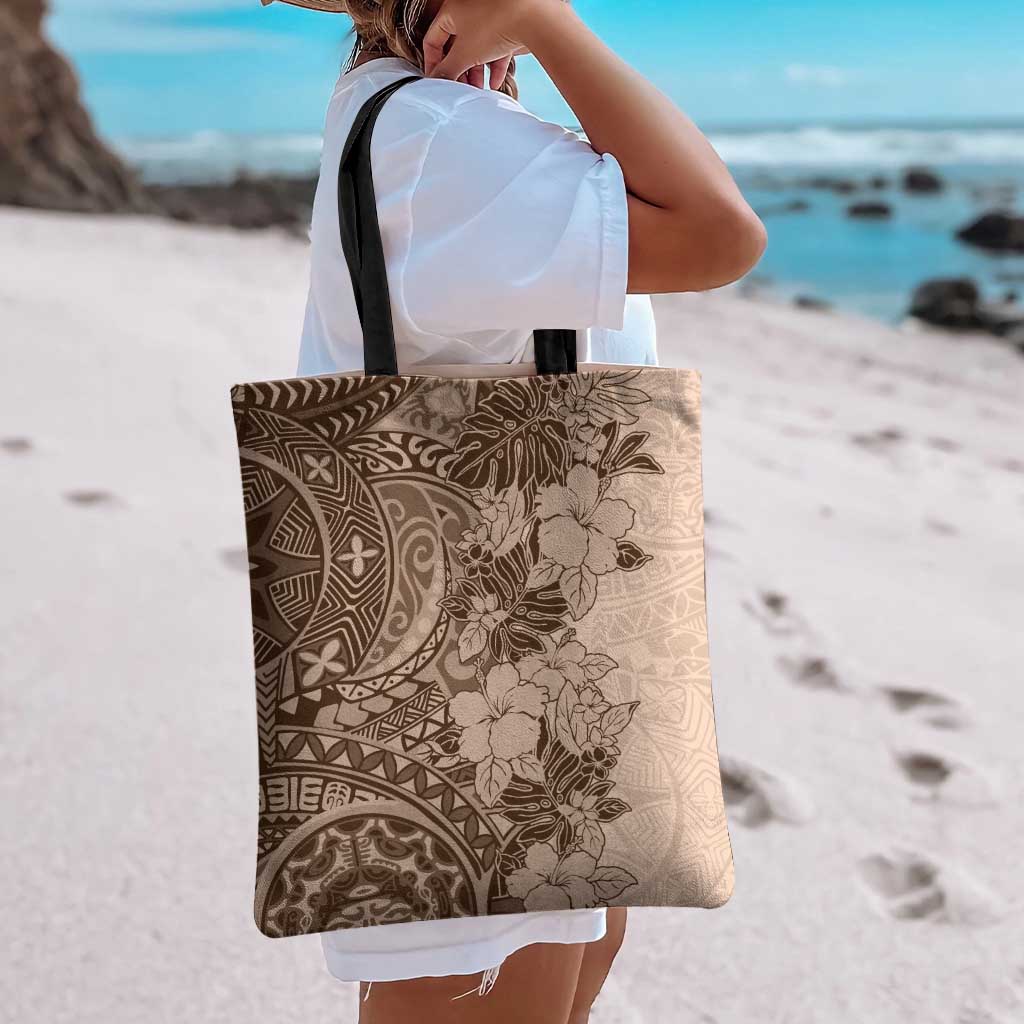 Polynesia Tote Bag Hibiscus Hawaiian Tribal Tattoo Retro Pink Pastel LT9 - Polynesian Pride