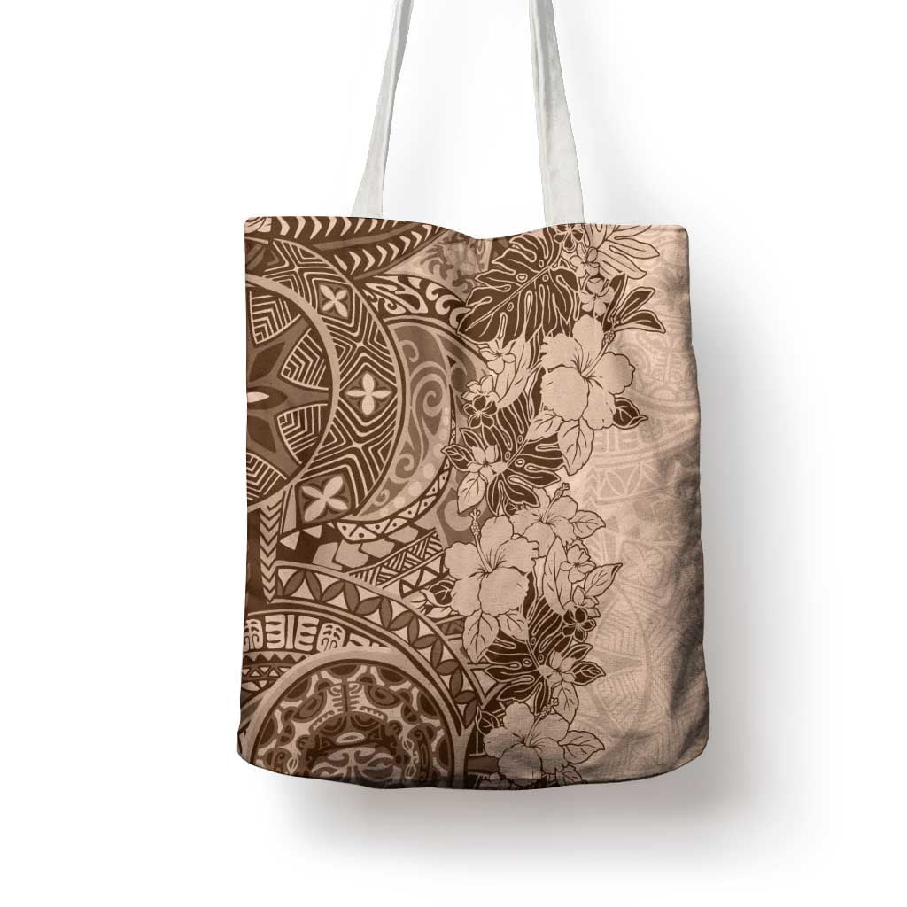 Polynesia Tote Bag Hibiscus Hawaiian Tribal Tattoo Retro Pink Pastel LT9 - Polynesian Pride