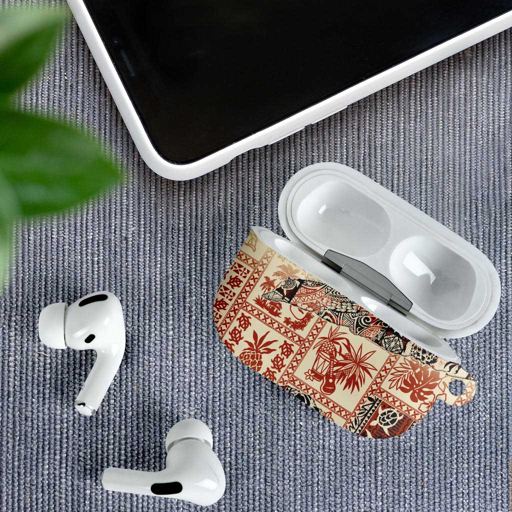 Hawaii Beige Version AirPods Case Aloha Tribal Pattern LT9 - Polynesian Pride