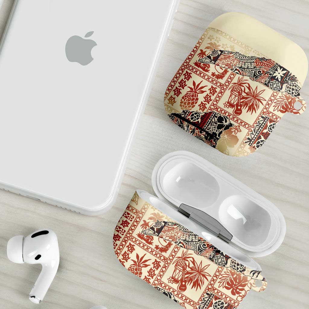 Hawaii Beige Version AirPods Case Aloha Tribal Pattern LT9 - Polynesian Pride