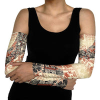 Hawaii Beige Version Arm Sleeves Aloha Tribal Pattern LT9 - Polynesian Pride